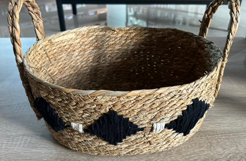 Basket with Black Diamonds (Medium)